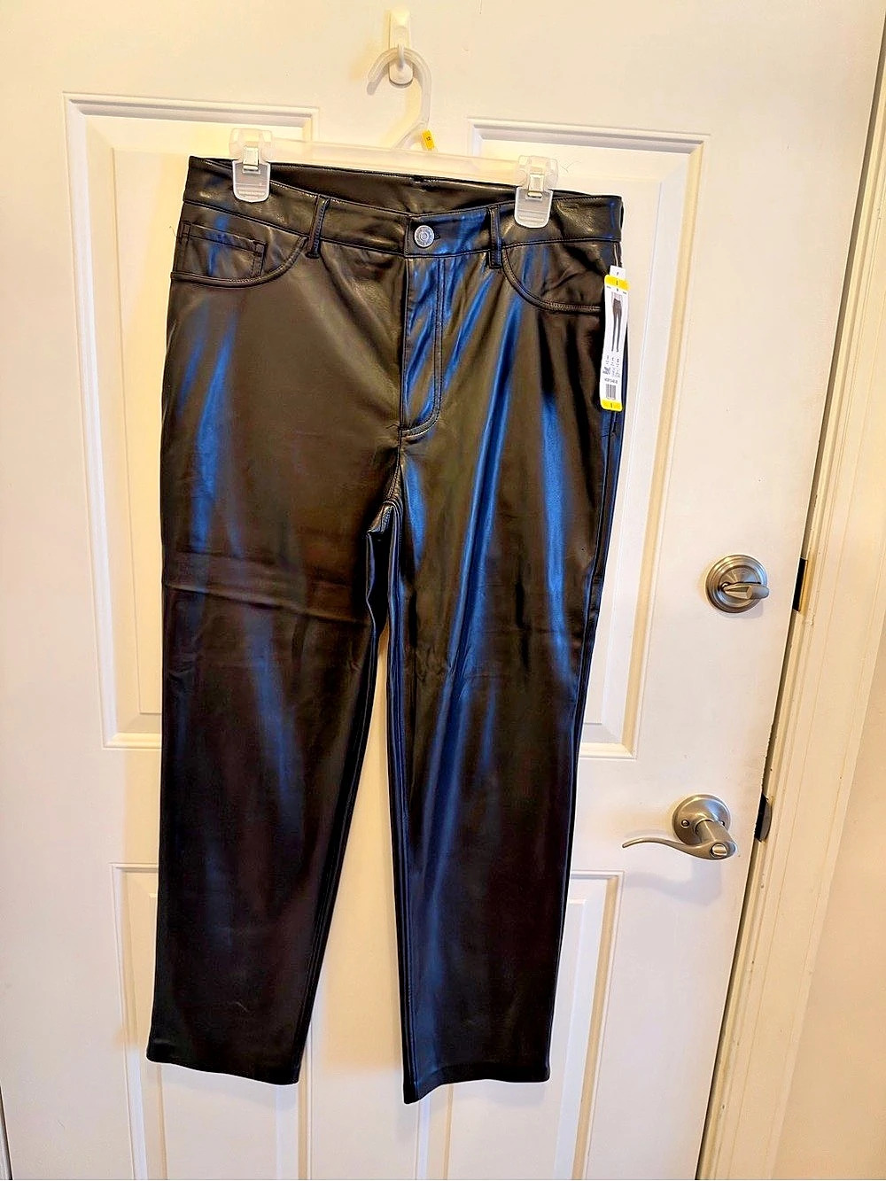 Joie Limited Edition Faux Leather Straight Pants Black Size 8 NWT